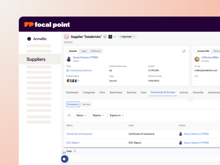 Supplier Relationship Management - Focal Point
